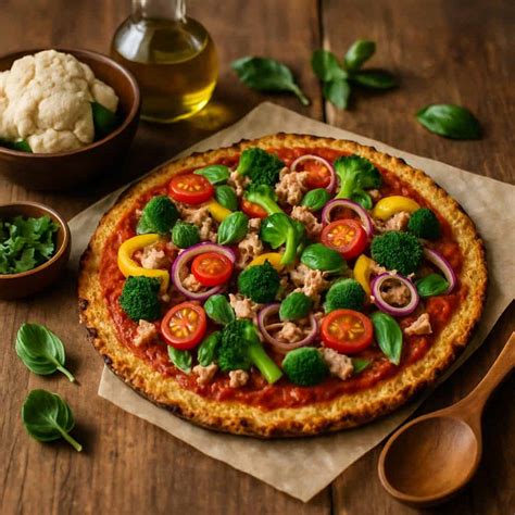 Pizza met tonijn en groenten