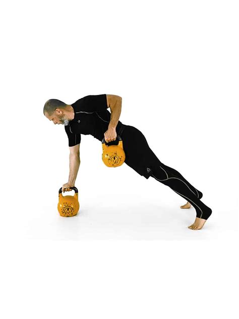 Grafische weergave van de kettlebell renegade row
