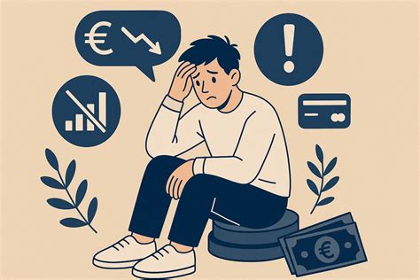 Illustratie van mensen die zich zorgen maken over geld.