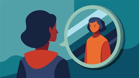 Illustratie van een persoon die reflecteert op zichzelf