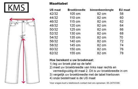 Maattabel broeken
