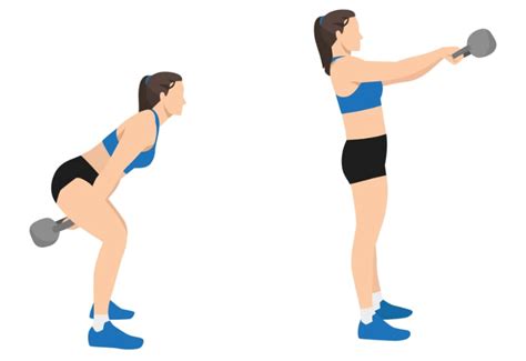 Illustratie van de kettlebell swing beweging
