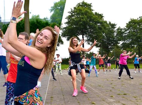 Annette die les geeft in Zumba
