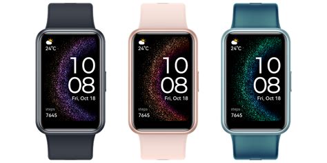 Voorbeelden van wijzerplaten op de Huawei Watch Fit SE