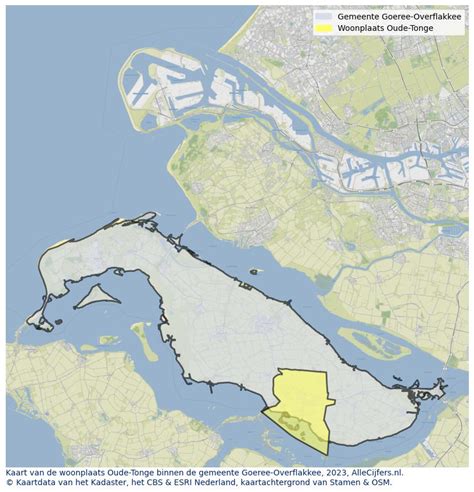 Kaart van Oude-Tonge met mogelijke incidentlocaties
