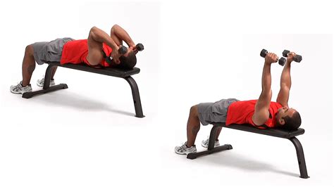 Man die skull crushers uitvoert met een halter