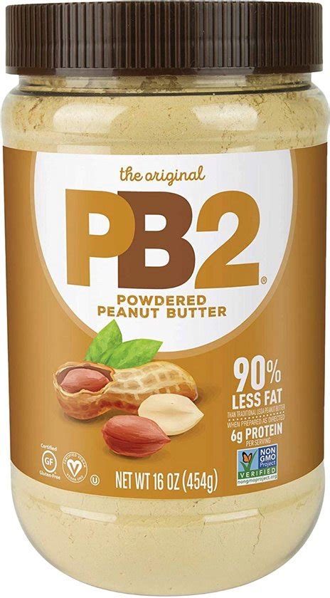 Verpakking van PB2 Eiwitpoeder met pindakaas smaak