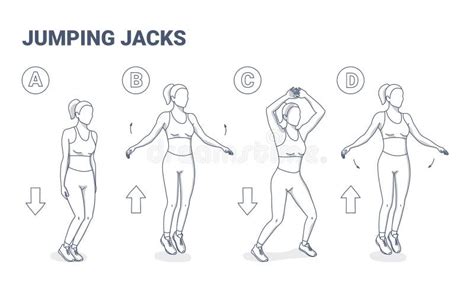 Vrouw die jumping jacks doet als warming-up