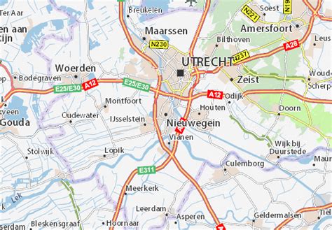 Kaart van Nieuwegein met mogelijke afhaalpunten voor fitnessapparatuur