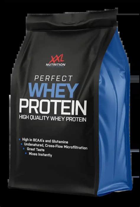 Overzicht van verschillende smaken whey proteïne zakjes