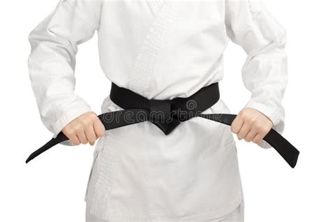 Een karateka met een zwarte band.