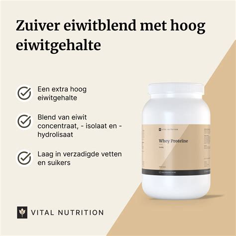 Grafiek met voedingswaarden van whey proteïne