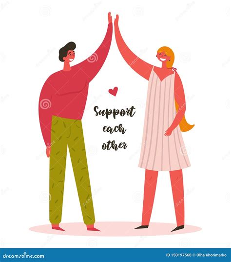 Illustratie van mensen die elkaar steunen
