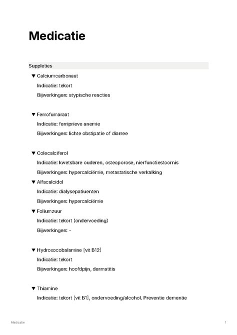 Illustratie van mogelijke bijwerkingen van medicatie