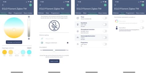 Schema van Eglo Connect app functies