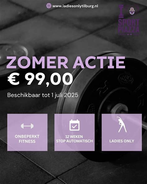 Schema groepslessen Sportpiazza Ladies Only