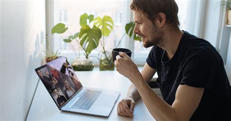 Virtuele koffiepauze met collega's