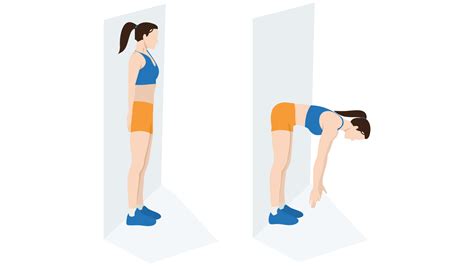 Illustratie van de Wall Roll Down oefening