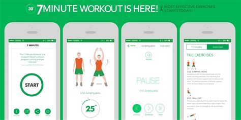 Seven Minute Workout app met timer en oefening