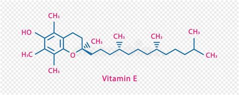 Structuur van vitamine E molecuul