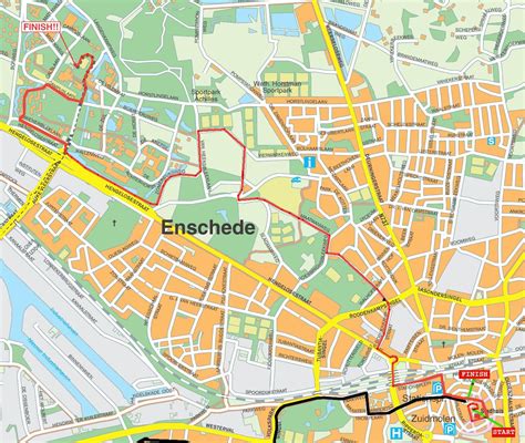 Kaart van Enschede met sportlocaties